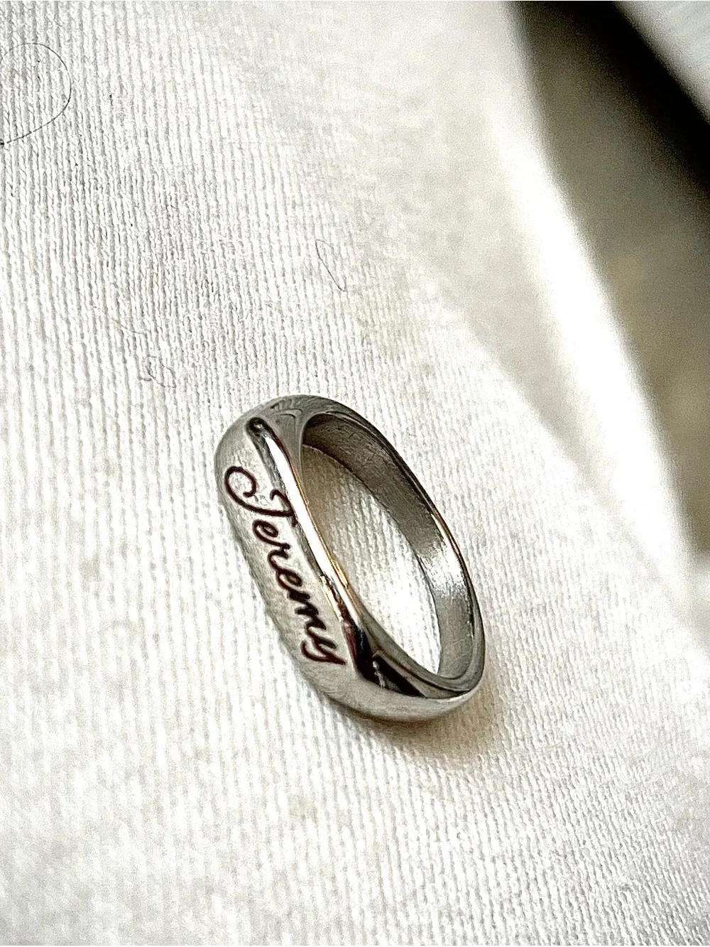 Sterling Silver 'Jeremy' Script Ring - Silver